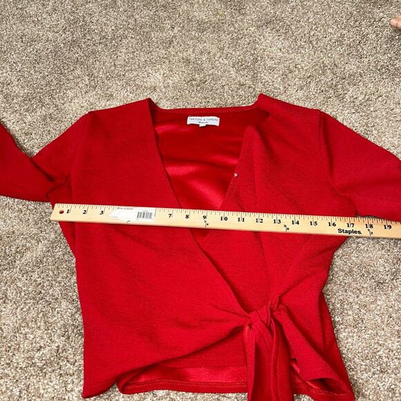 Madewell Texture & Thread Crepe Wrap Blouse Women’s Size SM brick burnt orange - Picture 7 of 8